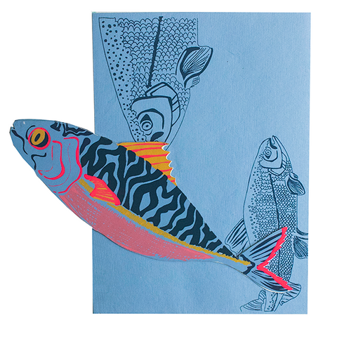 EAST END PRESS GREETING CARD Mackerel Fish