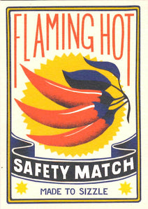 MINI GREETING CARD Flaming Hot PRINTER JOHNSON
