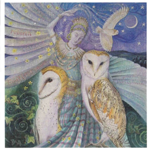 PAGAN WICCAN GREETING CARD Owl Dancing WENDY ANDREW CELTIC GODDESS