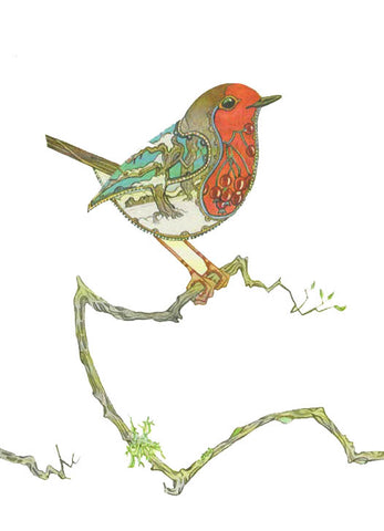 YULE CHRISTMAS FINE ART GREETING CARDS Robin BIRTHDAY Animal BLANK DM COLLECTION B