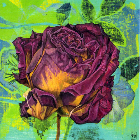 FINE ART GREETING CARD Rose 2 GEORGIA COX