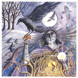 PAGAN WICCAN GREETING CARD Samhain Crow Woman WENDY ANDREW GODDESS