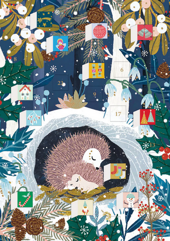 ROGER LA BORDE 'Wild Wood Hideaway Hedgehog' ADVENT CALENDAR CARD