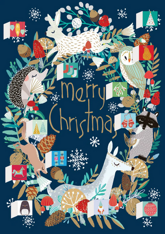 ROGER LA BORDE 'Wild Wood Hideaway Merry Christmas' ADVENT CALENDAR CARD