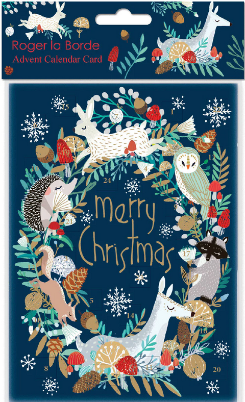 ROGER LA BORDE 'Wild Wood Hideaway Merry Christmas' ADVENT CALENDAR CARD