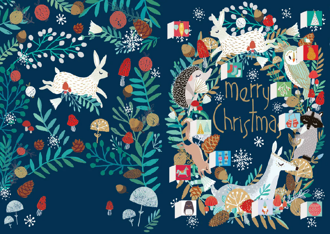 ROGER LA BORDE 'Wild Wood Hideaway Merry Christmas' ADVENT CALENDAR CARD