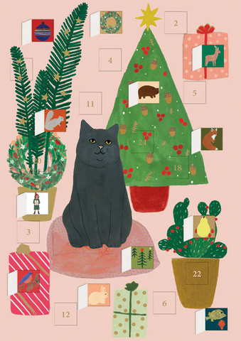 ROGER LA BORDE 'Chou Chou Christmas Cat' ADVENT CALENDAR CARD