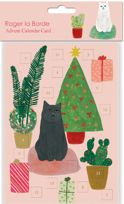 ROGER LA BORDE 'Chou Chou Christmas Cat' ADVENT CALENDAR CARD