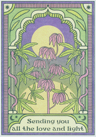 GREETING CARD Sending you all Love & Light CAI & JO