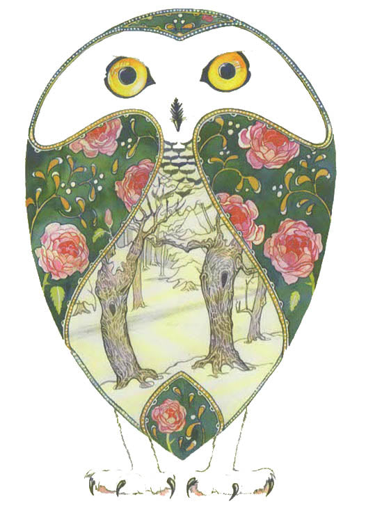 YULE XMAS GREETING CARD Snowy Owl PAGAN ANIMAL Blank DM COLLECTION