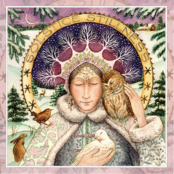 PAGAN WICCAN GREETING CARD Solstice Stillness BLANK Celtic GODDESS WENDY ANDREW