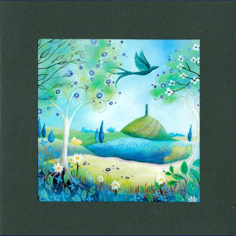 PAGAN WICCAN GREETING CARD Spring Light Glastonbury GODDESS AMANDA CLARK