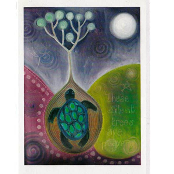 PAGAN WICCAN GREETING CARD Turtle & Tree Spirit BIRTHDAY GODDESS JAINE ROSE