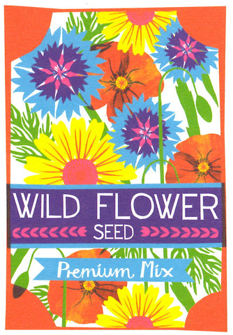 LITHO PRINT GREETING CARD Wild Flowers PRINTER JOHNSON