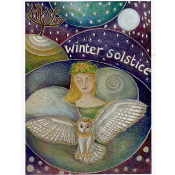 WINTER SOLSTICE FESTIVAL GREETING CARD Pagan YULE JAINE ROSE