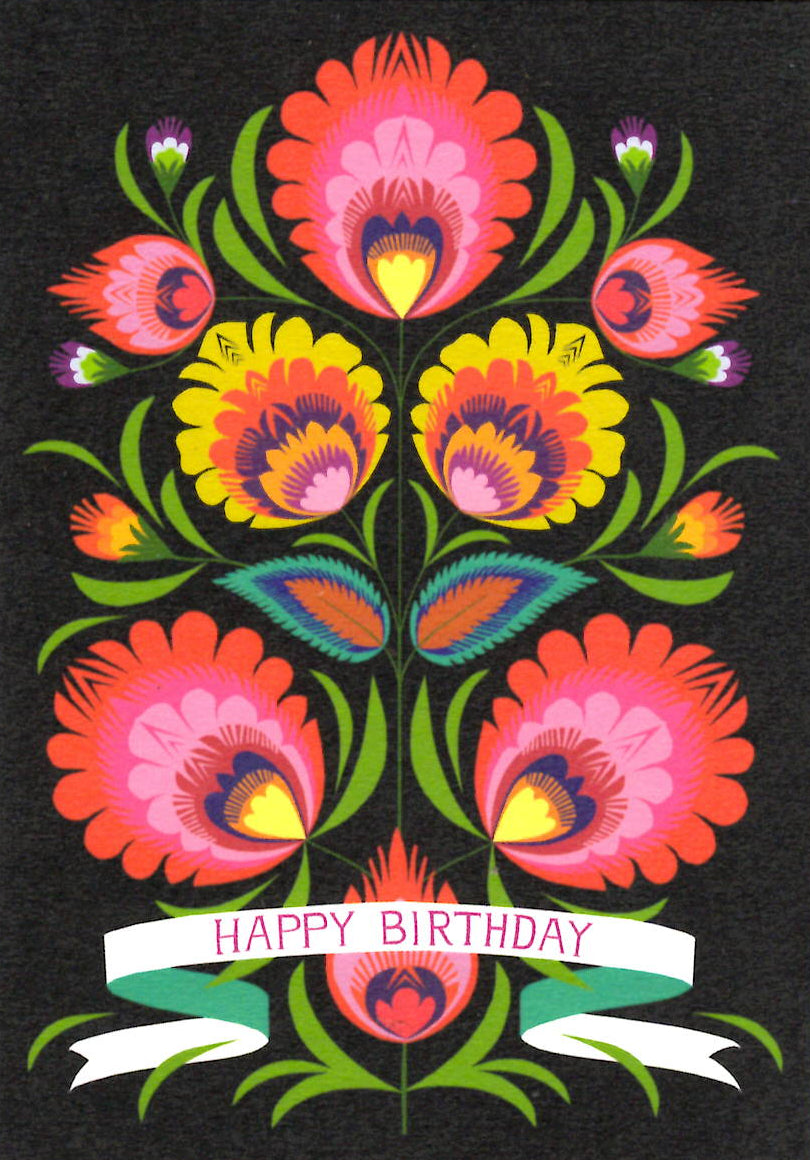 GREETING CARD Wycinanki Birthday Card PRINTER JOHNSON