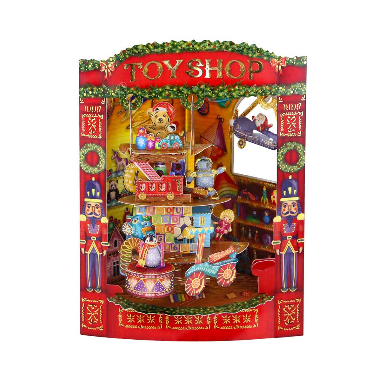 YULE CHRISTMAS 3D GREETING CARD Toyshop SANTORO