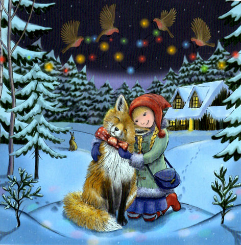 YULE XMAS GREETING CARD A Bow for Yule WENDY ANDREW