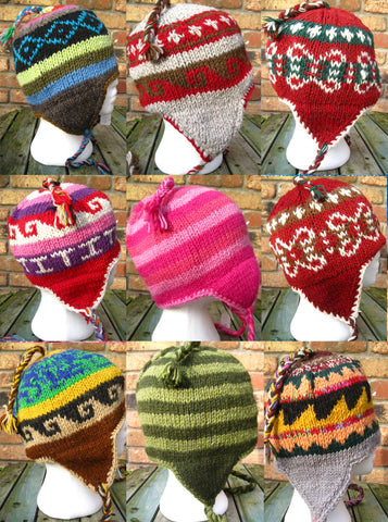 WOOL BEANIE/BOBBLE HAT with EARFLAPS