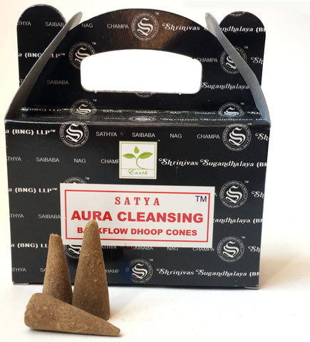 SATYA AURA CLEANSING BACKFLOW INCENSE CONES