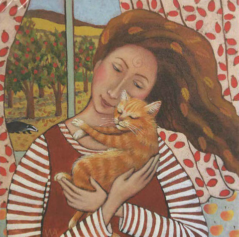 PAGAN WICCAN GREETING CARD Autumn Snuggles WENDY ANDREW