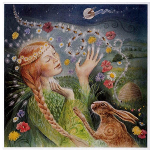 PAGAN WICCAN GREETING CARD Bee Bliss WENDY ANDREW Bee GODDESS