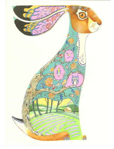 PAGAN WICCAN FINE ART GREETING CARDS Blue Hare DM COLLECTION