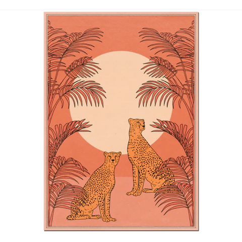 A4 'END OF SUMMER LEOPARD' WALL PRINT CAI & JO