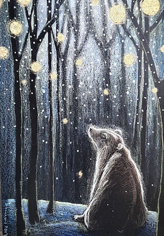 YULE CHRISTMAS GREETING CARD Foretelling the Snow HANNAH WILLOW