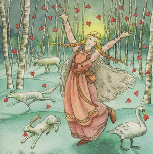 PAGAN WICCAN GREETING CARD Freya Spreading the Love WENDY ANDREW