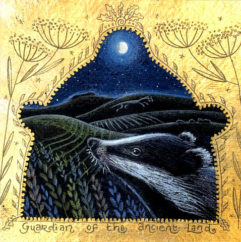 PAGAN WICCAN GREETING CARD Guardian of the Ancient Land HANNAH WILLOW