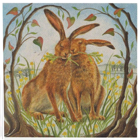 PAGAN WICCAN GREETING CARD Happy Together WENDY ANDREW Hare GODDESS