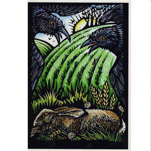 PAGAN WICCAN GREETING CARD Hare Watching CELTIC Goddess GODDESS HEDINGHAM FAIR