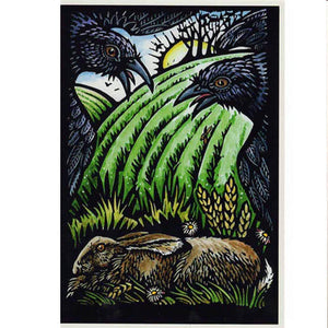 PAGAN WICCAN GREETING CARD Hare Watching CELTIC Goddess GODDESS HEDINGHAM FAIR