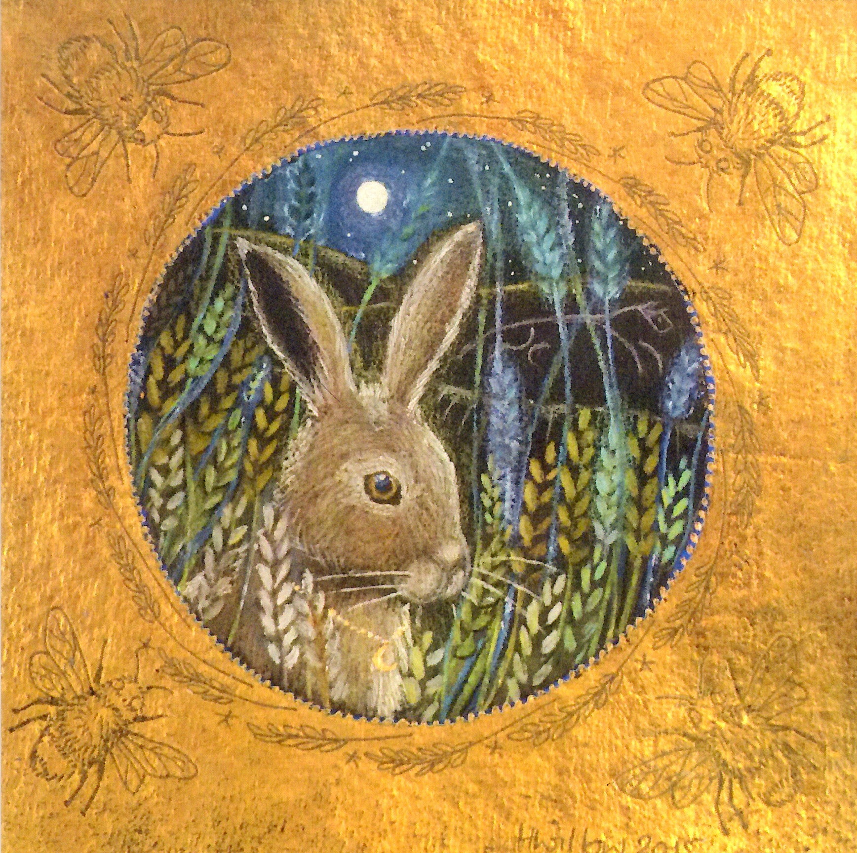 PAGAN WICCAN GREETING CARD Harvest Hare HANNAH WILLOW