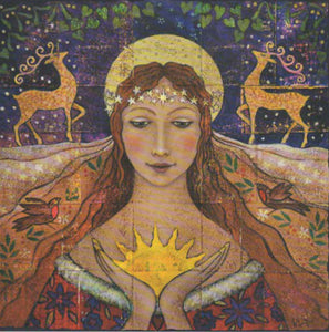 PAGAN WICCAN GREETING CARD Holding the New Born Sun WENDY ANDREW