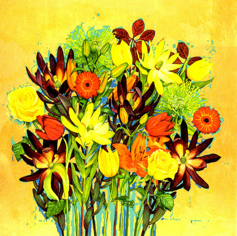 FINE ART GREETING CARD L'or Bleu GEORGIA COX