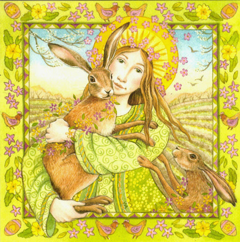 PAGAN WICCAN GREETING CARD Lady Lepus WENDY ANDREW