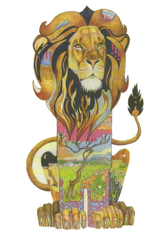 PAGAN WICCAN FINE ART GREETING CARDS Lion BIRTHDAY Animal BLANK DM COLLECTION