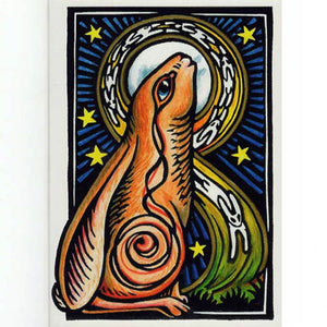PAGAN WICCAN GREETING CARD Moongazing Hare CELTIC Goddess GODDESS HEDINGHAM FAIR