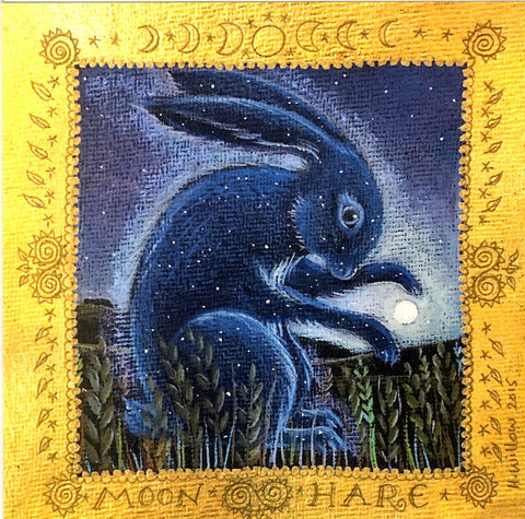 PAGAN WICCAN GREETING CARD Moon Hare HANNAH WILLOW