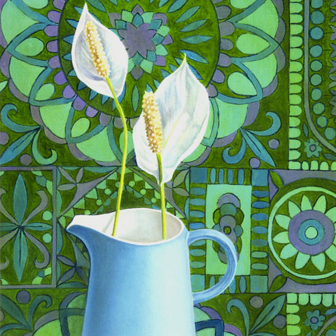 FINE ART GREETING CARD Peace Lillies GEORGIA COX