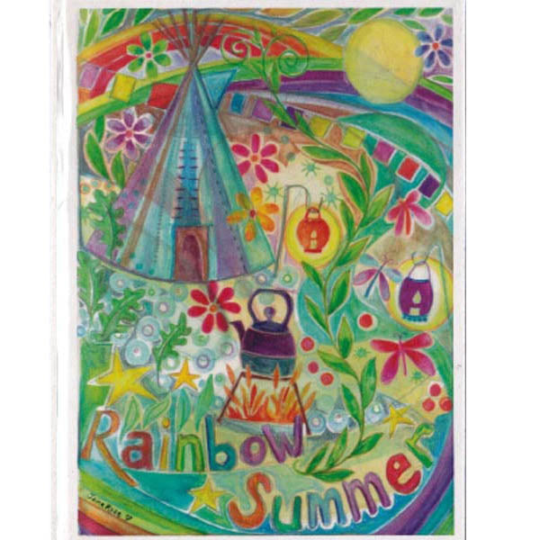 PAGAN WICCAN GREETING CARD Rainbow Summer GODDESS JAINE ROSE