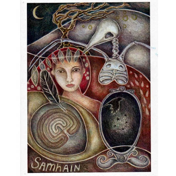 SAMHAIN HALLOWEEN FESTIVAL GREETING CARD Pagan CELTIC JAINE ROSE
