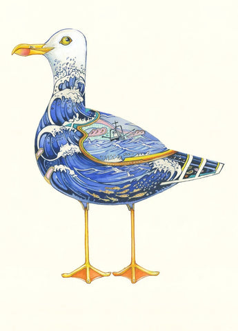 PAGAN WICCAN FINE ART GREETING CARDS Seagull BIRTHDAY BLANK DM COLLECTION