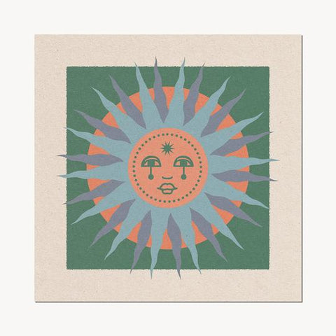 12 x 12 Sun face 2 WALL PRINT CAI & JO