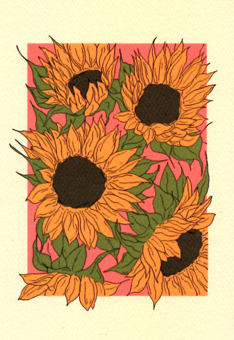 GREETING CARD Sunflowers CAI & JO