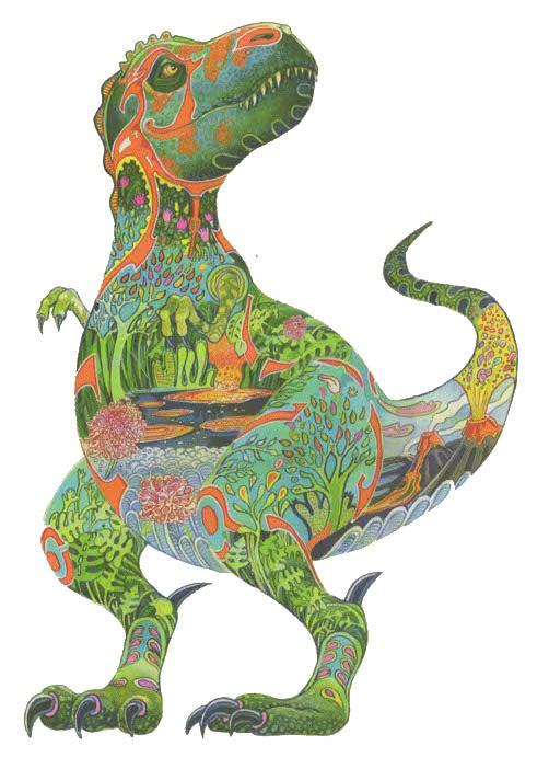 PAGAN WICCAN FINE ART GREETING CARDS T-Rex BIRTHDAY Dinosaur BLANK DM COLLECTION