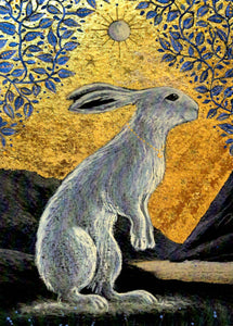 PAGAN WICCAN GREETING CARD Creggan White Hare HANNAH WILLOW