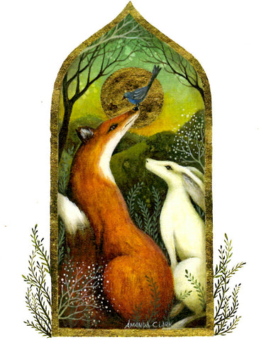 PAGAN WICCAN GREETING CARD The Story Teller GODDESS AMANDA CLARK